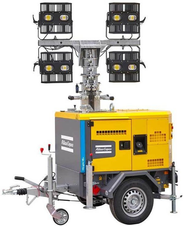 LED lighting tower with generator