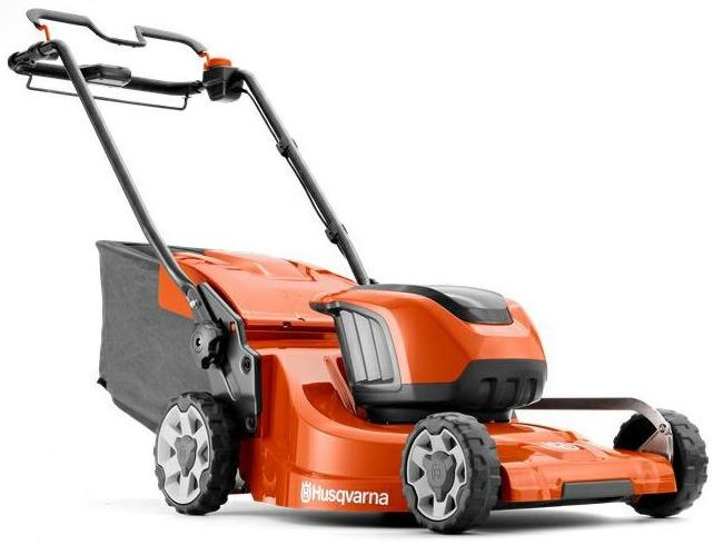 Cordless lawn mower with ride-on